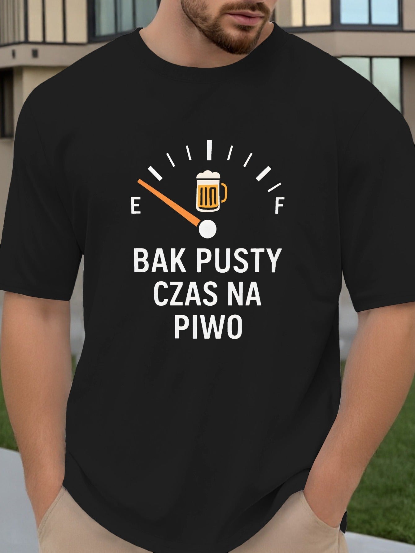 Koszulka „Bak pusty – czas na piwo” – 100% Bawełna