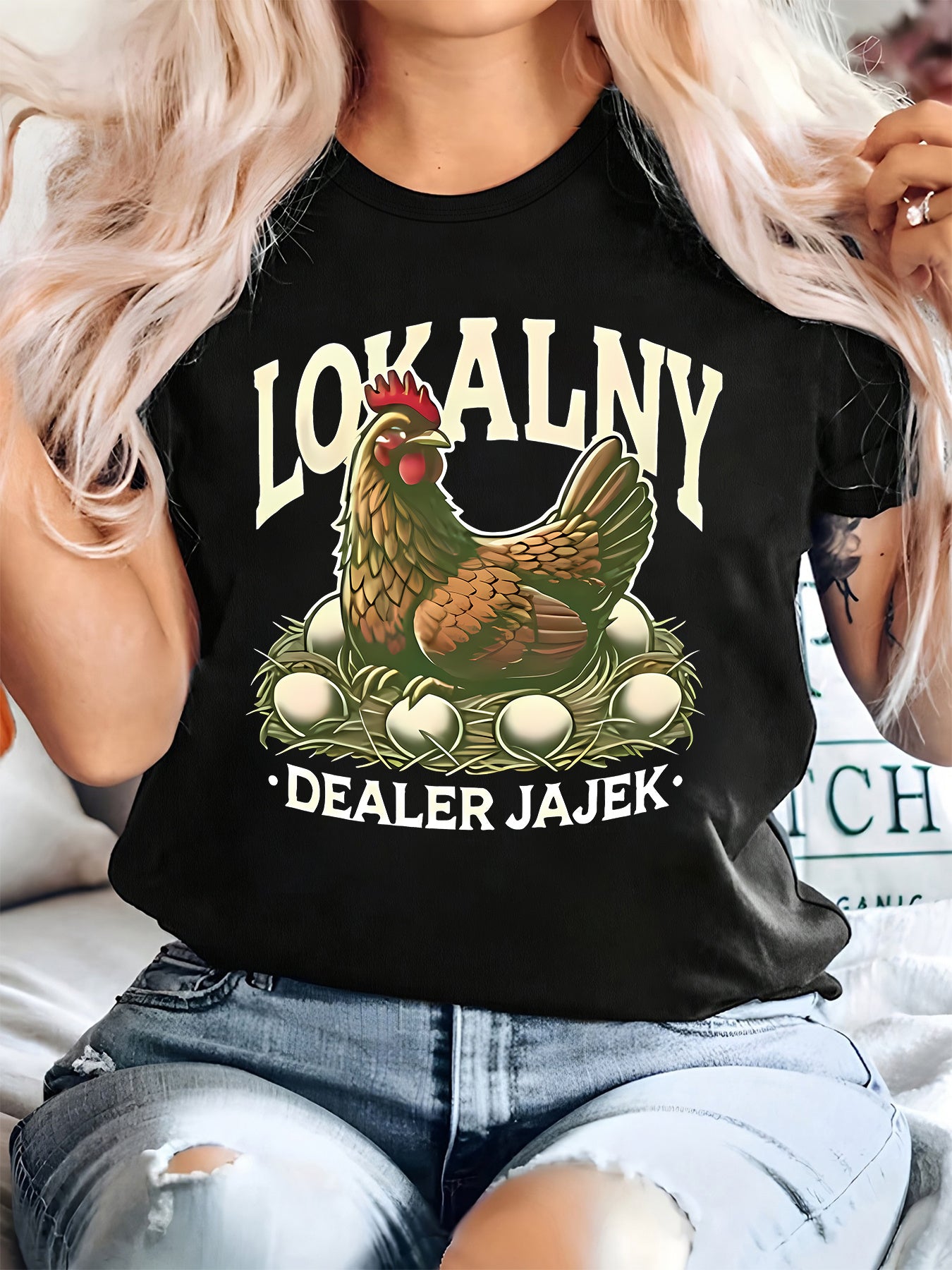 Koszulka damska „Lokalny Dealer Jajek”