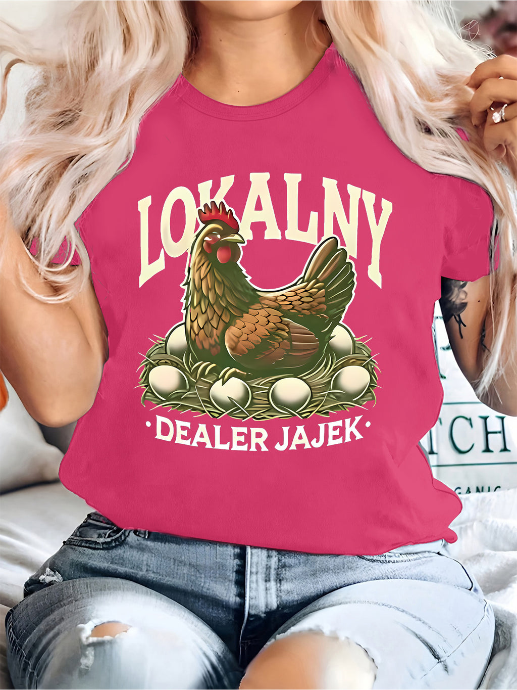 Koszulka damska „Lokalny Dealer Jajek”