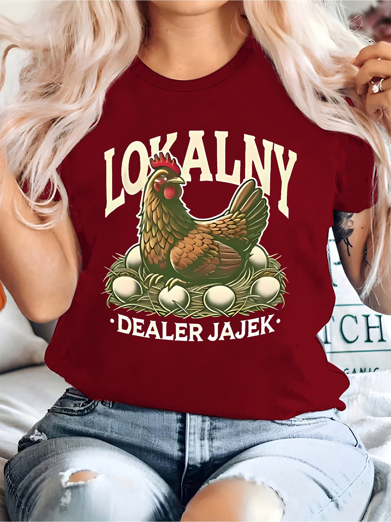 Koszulka damska „Lokalny Dealer Jajek”